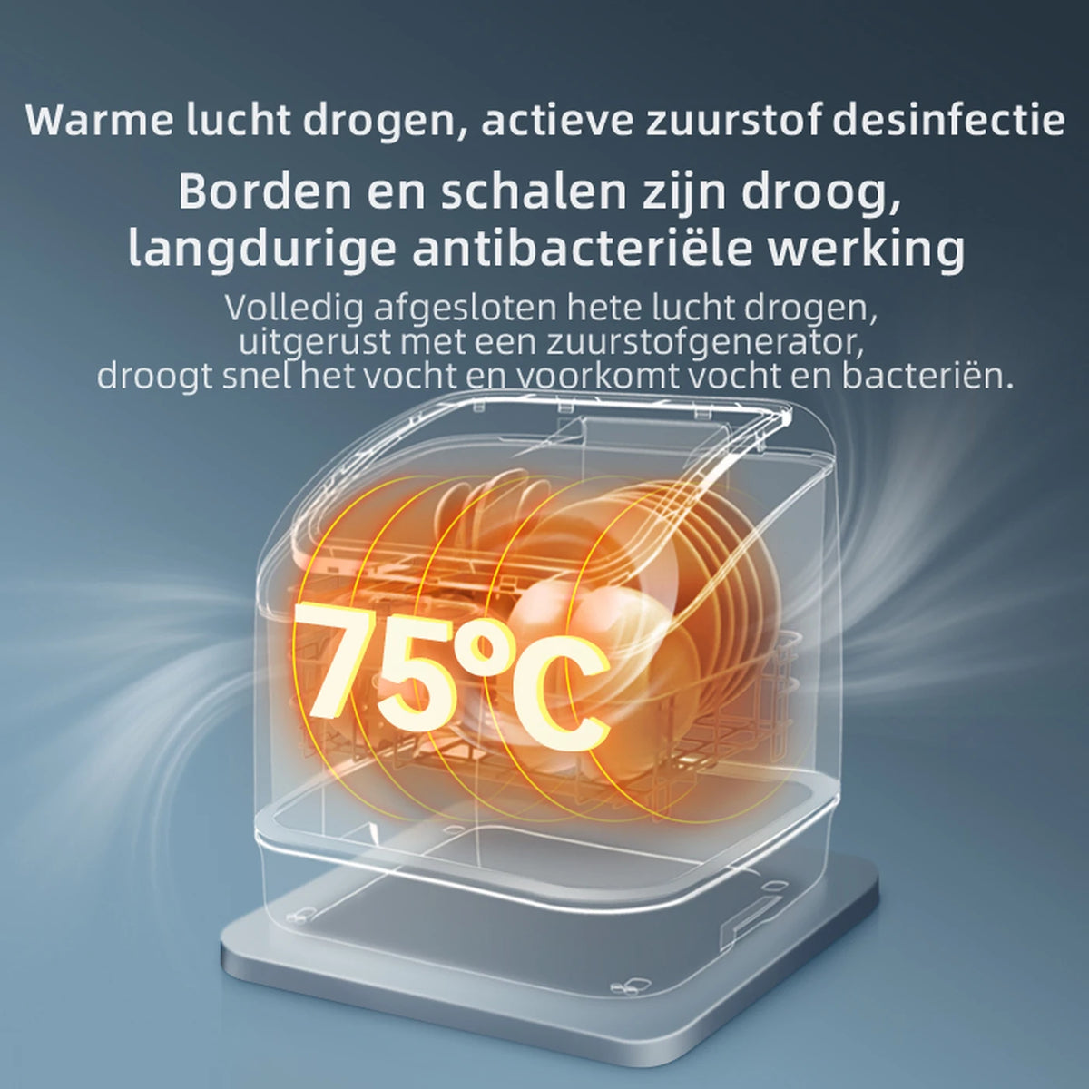GORGENOX Tafelmodel Vaatwasser DW4-D30A - Wit - 42x43x43cm - 8 Programma's