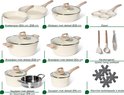 Just Perfecto Pannenset - 21-delig - Antiaanbak - Inductie - Beige graniet