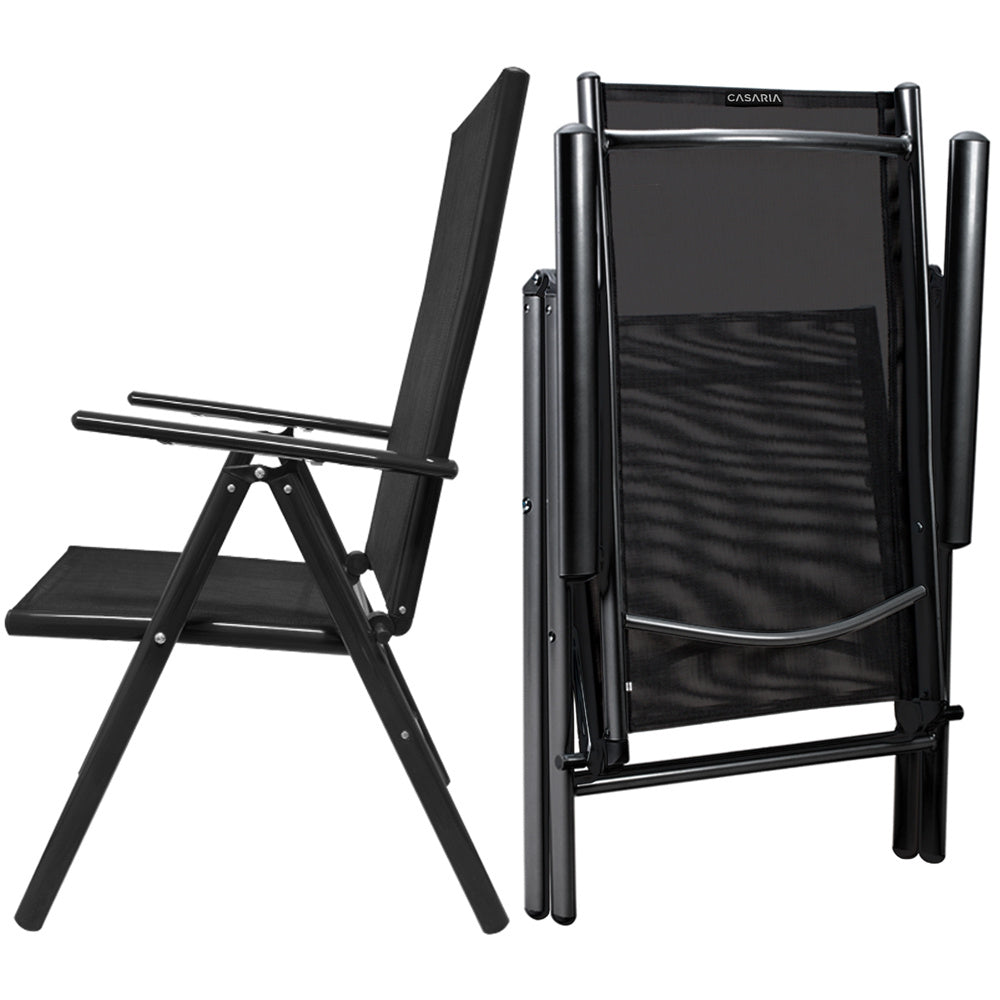 Casaria Tuinset Bern - 6 Stoelen 1 Tafel Aluminium - Antraciet