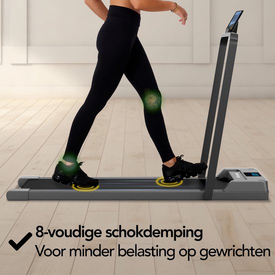 Brixy Loopband voor Thuis - Bluetooth - 1-10 km/u - Inklapbaar - 120 x 53 x 12 cm - Antraciet - Zwart