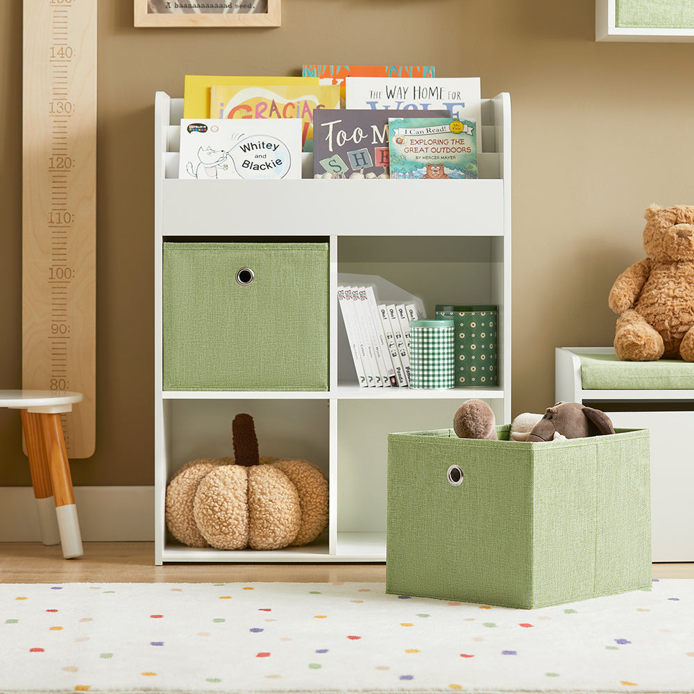 SoBuy Kinderboekenkast - Wit - Hout - 2 Bakken - 60x34x80cm