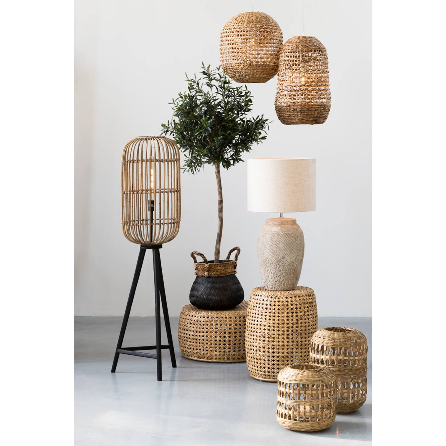 Light & Living Hanglamp Tripoli – Ø 37,5 cm – Gevlochten Rotan In Naturel/Bruin – Moderne Ronde Lamp Voor Woonkamer En Eetkamer – Exclusief Lichtbron – E27 Fitting
