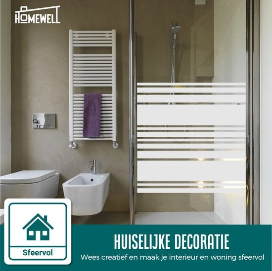 Homewell Raamfolie HR++ 90x300cm - Zonwerend & Isolerend - Anti inkijk - Statisch - Matglas - Inclusief Rakel