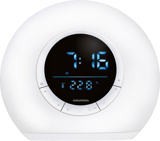 Grundig Wake-Up Light Wekker – Digitale Wekker met Radio en Bluetooth – Lichtwekker met LED-Display – Wake up Light - Wit