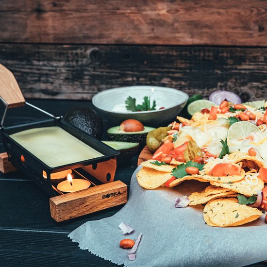 Boska Partyclette Oslo - Raclette set - Eikenhout - Anti-aanbaklaag