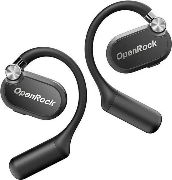 OpenRock - X Black - Draadloze Open-Ear Hoofdtelefoon - Oordopjes - Bluetooth - Lange batterij - Ruisonderdrukking - draadloos - TubeBass™ Technologie