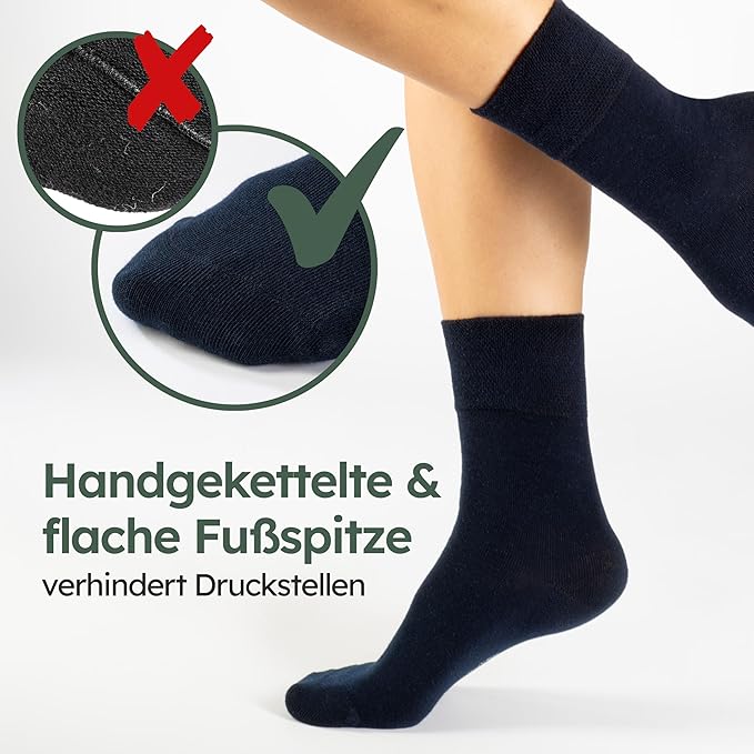 Heldenwerk Comfortsokken voor dames en heren 6 paar - Extra brede gezondheidssokken van 97% katoen - Zonder elastische tailleband - Maximale comfortsokken - Maat 47-50