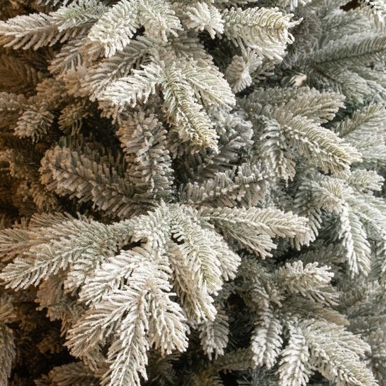 Black Box Trees Grimshaw Boom - Kerstboom met Frosted Sneeuweffect - Kerstversiering voor Binnen in Huis - Kunstboom met Scharnierconstructie - H215 x Ø152 cm - Groen