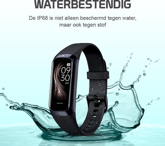 Otiume Activity Tracker HR - Smartwatch Sporthorloge met Stappenteller en Hartslagmeter - Fitness Tracker Bloeddrukmeter - Zwart - Dames, Heren & Kinderen