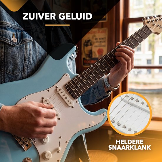 Finesse Elektrische Gitaar met Versterker - met Videocursus - Gitaar - Volwassenen - Kind - Blauw