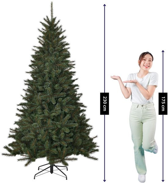 Black Box Trees Toronto Kunstboom h230xd140cm - Kerstboom met Realistische Frosted Naaldtips - Kerstversiering voor Binnen - Scharnierconstructie voor Snelle en Eenvoudige Opbouw - Groen