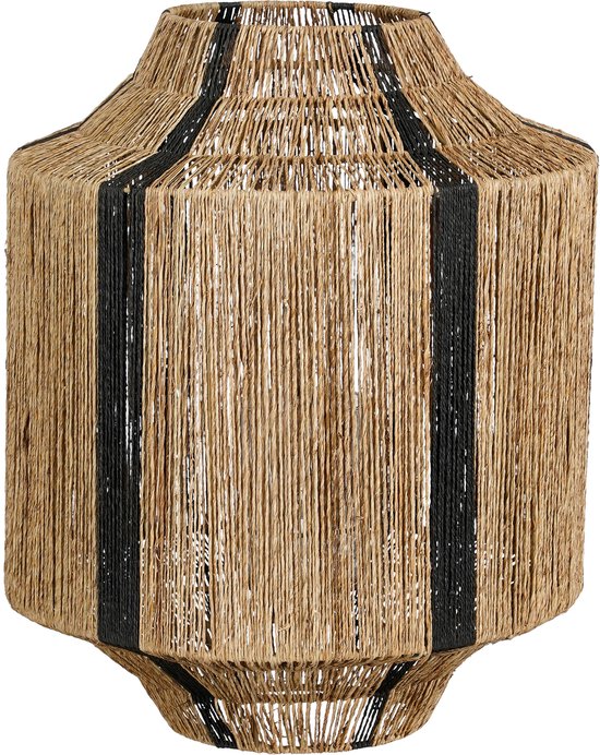 Mica Decorations Liliano Lantaarn - H51 x Ø40 cm - Jute - Zwart