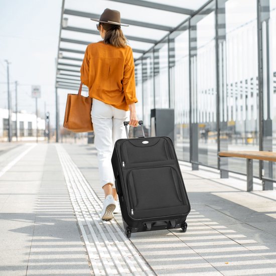 Juskys Trolley Reiskofferset / Kofferset Athen - 5-delig - Zwart