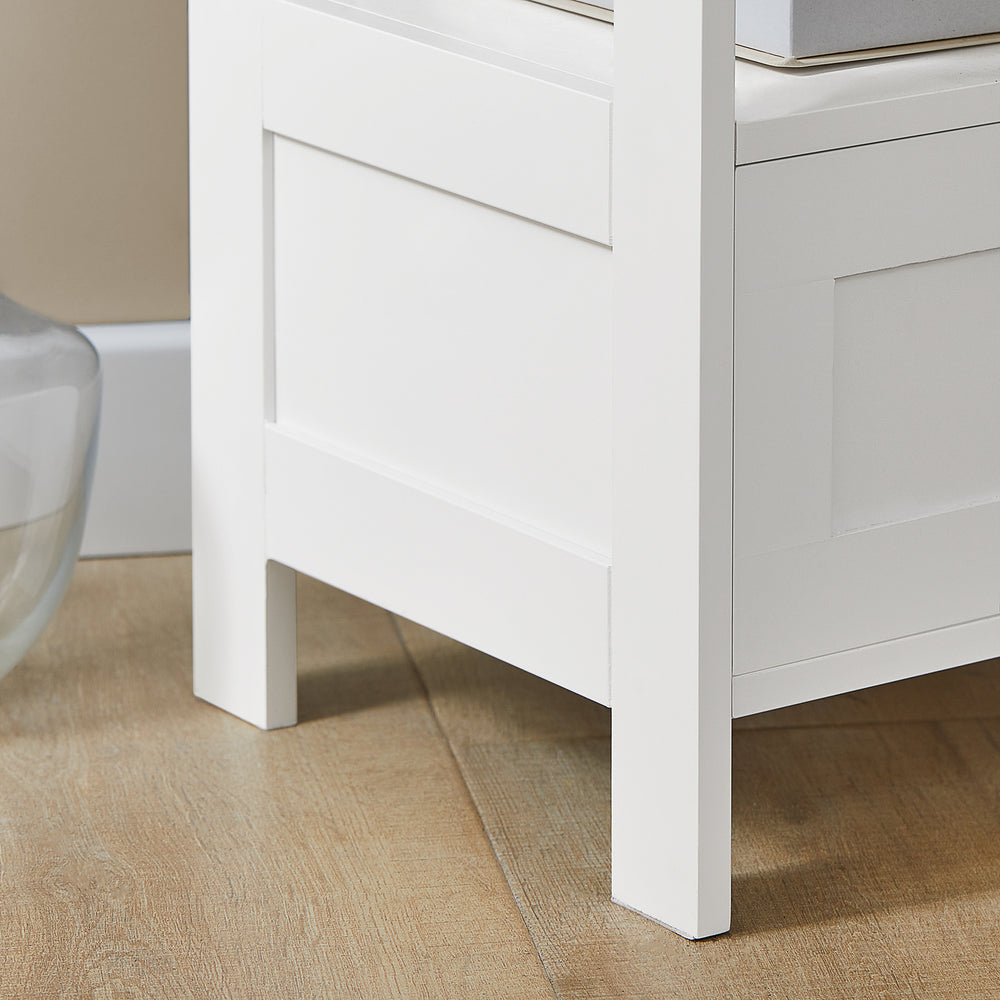 SoBuy Hoog bijzetkastje - Kantoor opbergmeubel - Max. 45KG - 30 x 28 x 74 cm - Wit