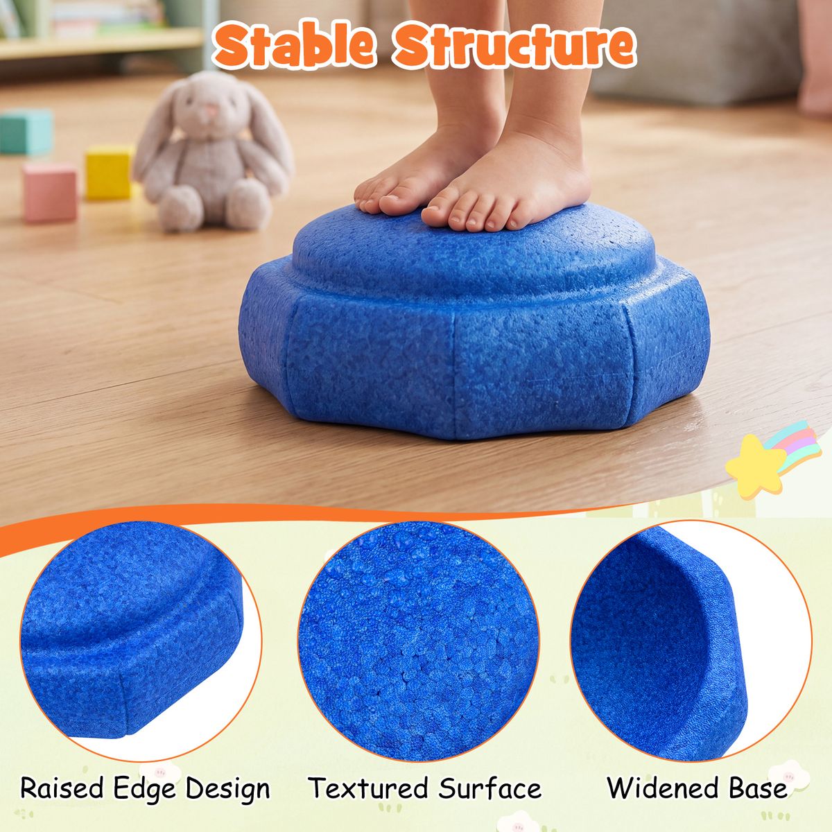 Coast Balansstenen voor kinderen - 6-delige set - antislip - stapelbaar - meerkleurig