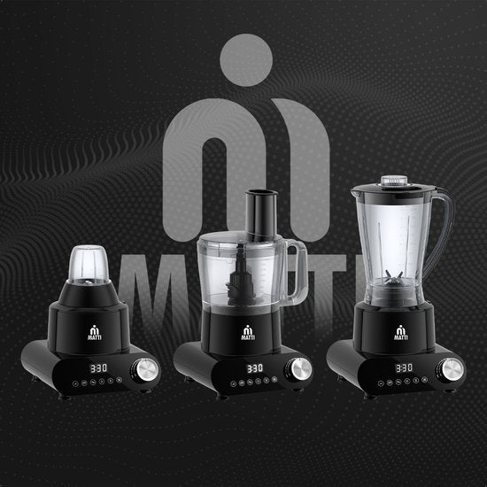 MATTI® 5-in-1 - Foodprocessor - 1500 Watt - Keukenmachine - Multifunctionele Foodprocessors | Blender - Hakmolen - Citruspers - IJscrusher