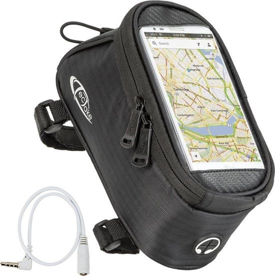 TecTake - Frametas fietstas voor o.a. smartphone e.d. zwart M 401614