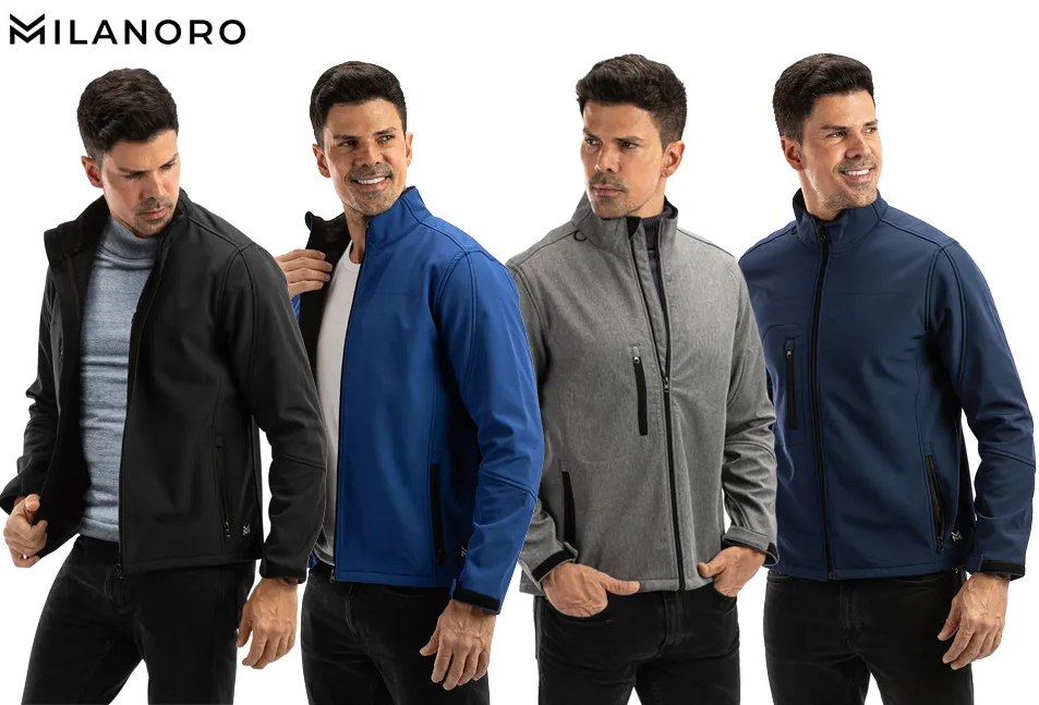 Milanoro - Wind- en waterdichte jasjes - Jas met kap - Lichtgrijs - XL