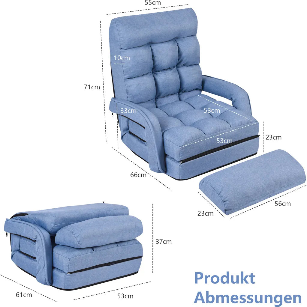 Coast Sofa Bed Lazy Folding Sofa Sleeping fauteuil voor thuis en kantoorblauw