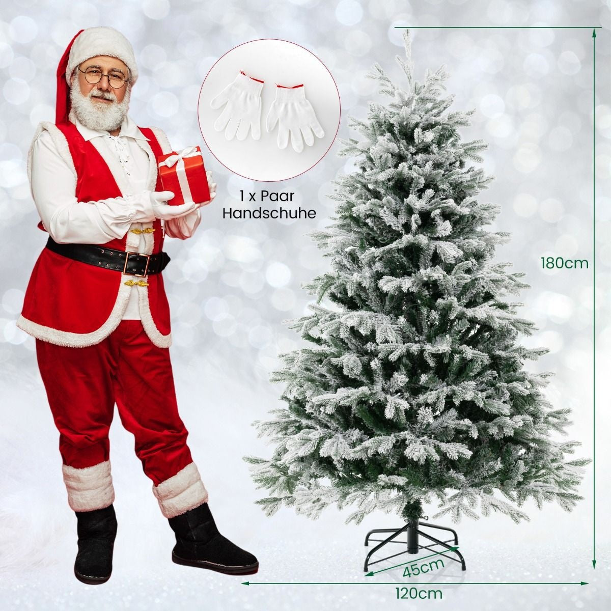 Coast Kunstkerstboom met Sneeuw en 350 LED-lampjes - 180cm