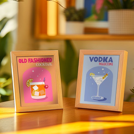 Rubye® Schilderen Op Nummer Volwassenen – Vodka Martini - Cocktails – Inclusief Verf en Penselen – Canvas Schildersdoek - Kleuren op Nummer - Dubbele Set - 15x20cm
