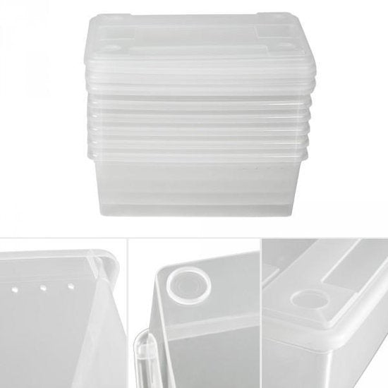 Tectake - set van 6 transparante opbergdozen - 33 x 23 x 12 cm - 401685