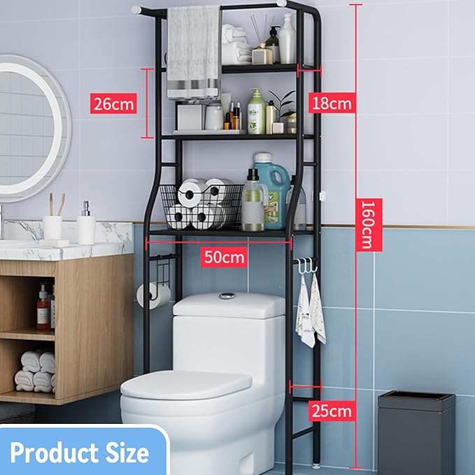 LBB 3-laags Toilet Opbergrek - Zwart