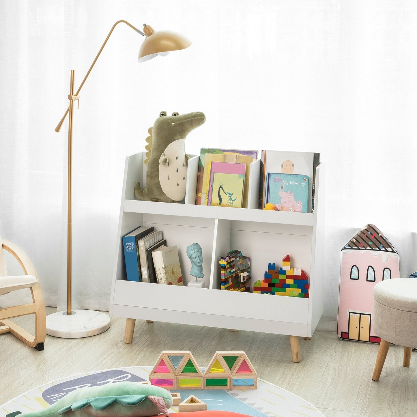 SoBuy Opbergkastje Voor Kinderen - Wit - 86x36x77 cm - 5 vakken