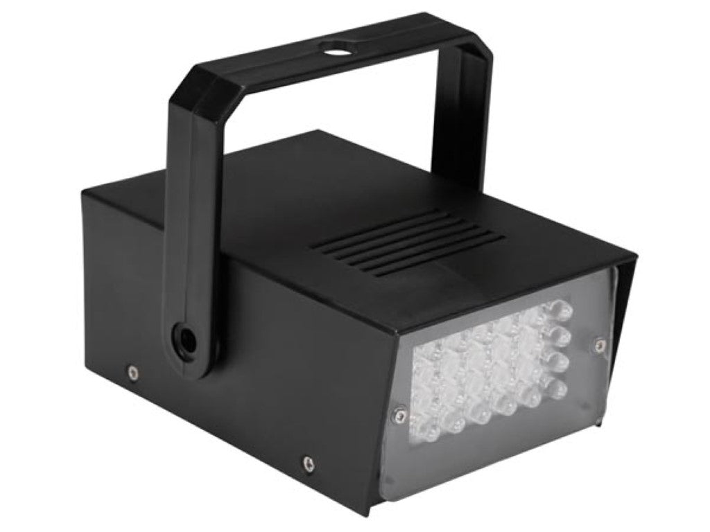 Hq-power Mini Stroboscoop - 24 Witte LEDs - Op Batterijen - Zwart