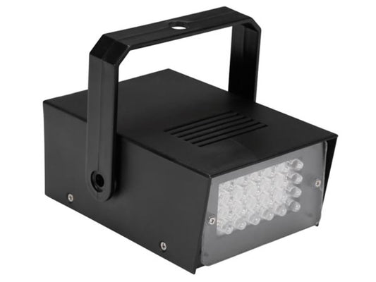 Hq-power Mini Stroboscoop - 24 Witte LEDs - Op Batterijen - Zwart