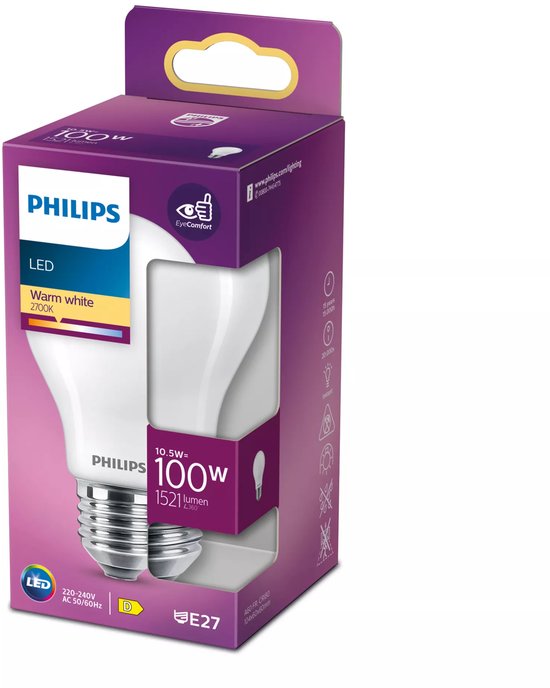 Philips LED Lamp Mat - 100 W - E27 - warmwit licht