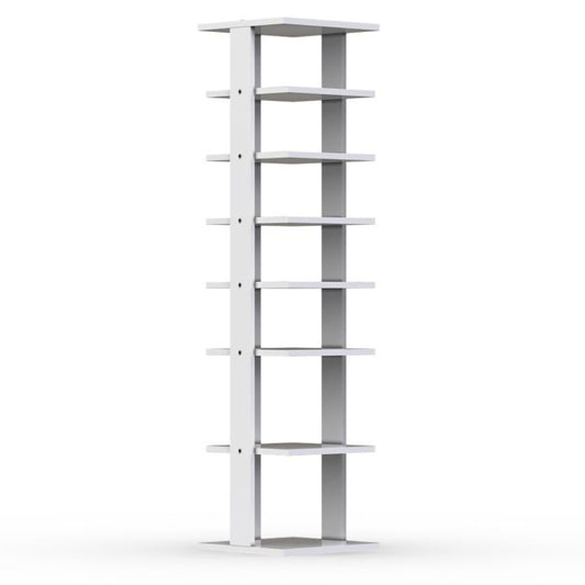 Coast houten schoenenrek 8-traps - 28,5 x 25,5 x 110 cm - wit