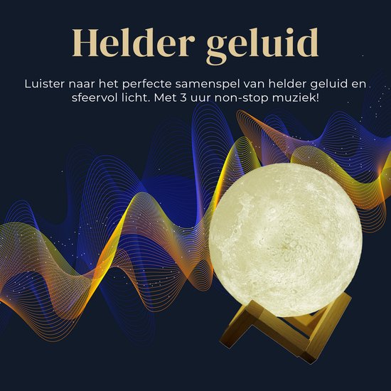 Denver Maanlamp 3D - Bluetooth Speaker Draadloos - Tafellamp Slaapkamer - Muzieksyncronisatie - Incl. Afstandsbediening - Maan lamp - LBS150