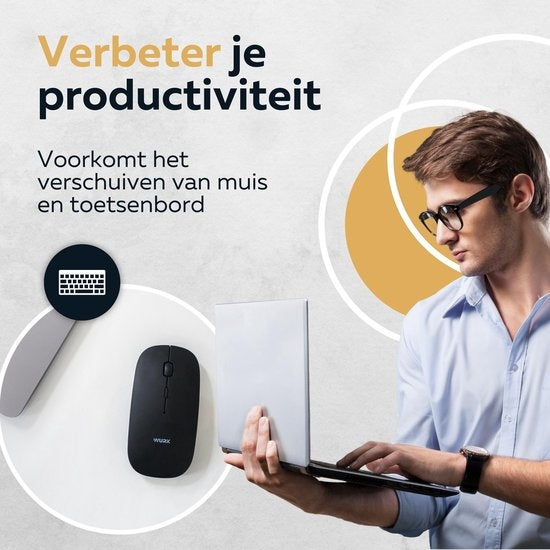 WURK Professionele Bureau Onderlegger Transparant - Bureau Organizer - Inclusief Kabel Clip - 80x40