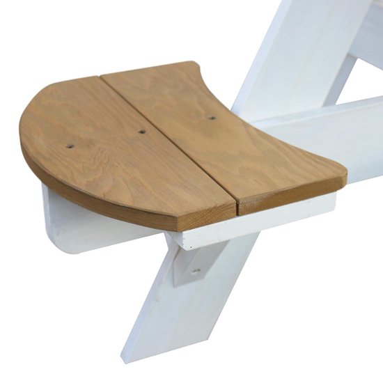 AXI Ufo Picknicktafel Rond voor 4 kinderen in Bruin/Wit - Picknick tafel van hout - 120x120x56cm