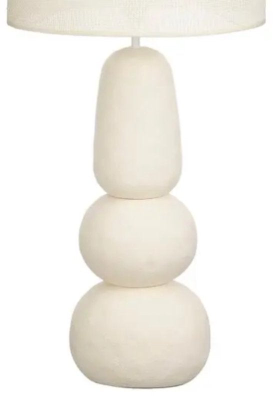 Mica Decorations Menko Tafellamp Woonkamer - Lamp Decoratief met Lampenkap - Bureaulamp Tafellampen Woonkamer - 84 x ⌀38 cm - 60W E27 IP20 - Cream