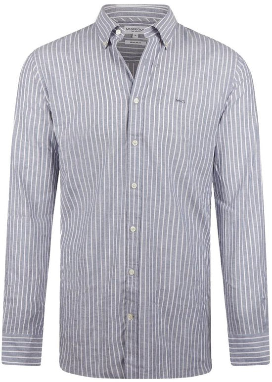 McGregor Overhemd Cotton Linen Strepen Indigo - Maat XL - Heren