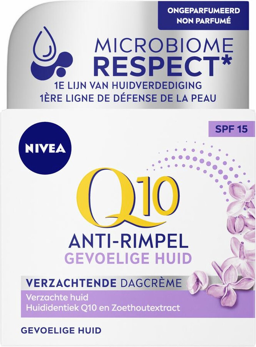 NIVEA Q10 Sensitive Anti-rimpel Dagcrème SPF 15 3-Pack - Gevoelige Huid - 3x 50 ml