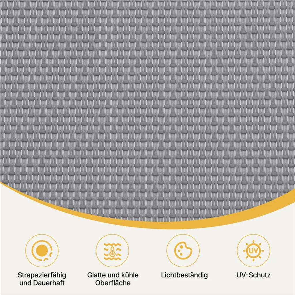 Yaheetech Opvouwbare Ligstoel 189 cm - Grijs - Verstelbare Zonneligstoel met Hoofdkussen en Opbergvak