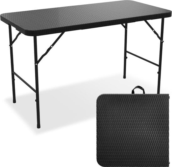 LifeGoods Inklapbare Tafel - 120 cm - Campingtafel - 4 Personen - Vouwtafel - Zwart