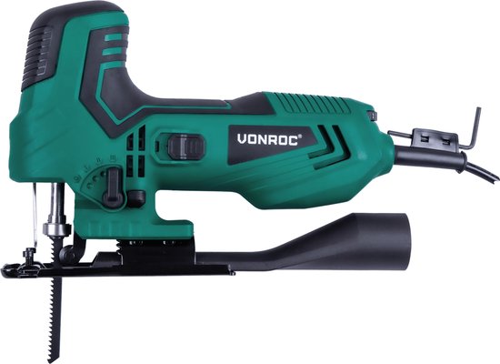 VONROC Decoupeerzaag – 550W – Ergonomische T handgreep – Stofafzuiging – 4 pendelstanden