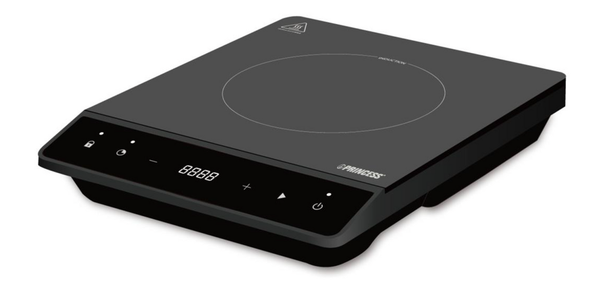 Princess Vrijstaande Inductiekookplaat 303030 - 2000W - Ø19 cm - Zwart