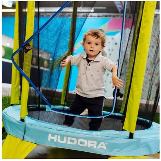 Hudora 65711 - Kinder Trampoline met Veiligheidsnet - 140 CM - Water- en UV-bestendig - Stevig Frame