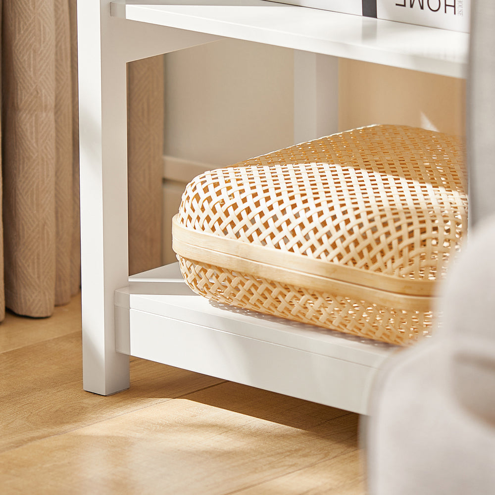 SoBuy FBT46-W Nachtkastje - Wit - 2 Planken - 1 Lade - 45x68x30 cm