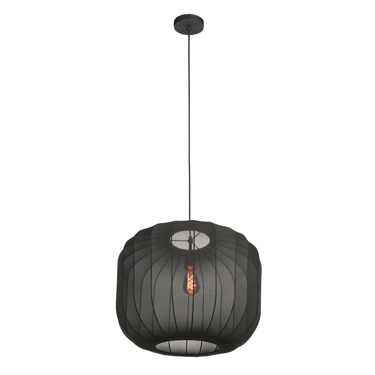 Anne Lighting - hanglamp - Sable - zwart - linnen metaal - Ø 55cm - E27 - 4192ZW