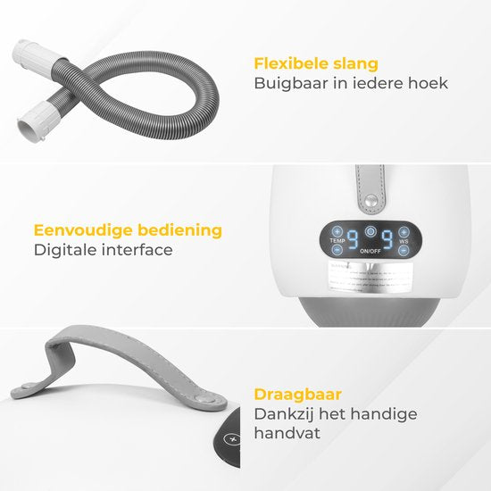 Nuvance - Hondenfohn - Waterblazer Hond - 2100W - met 3 Opzetstukken - Honden Droger - Waterblazer voor Honden - Verstelbaar Vermogen - Honden Fohn - Wit