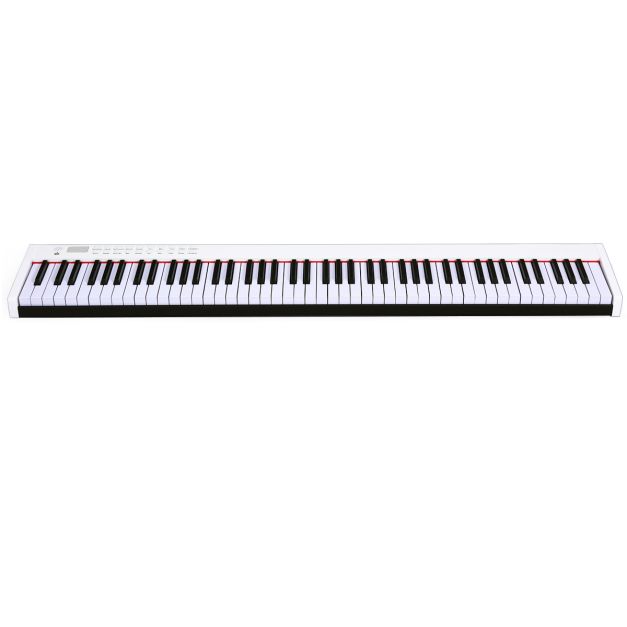Coast Digitale Piano – 88 Toetsen – Draagbaar – Wit/Zwart – 127 x 21,5 x 6,5 cm