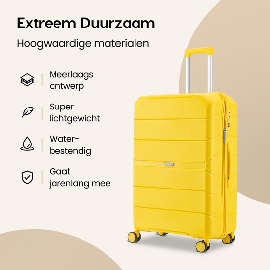 SC Urban Adventurer - Medium Reiskoffer - Cijferslot - 44x27x66cm - 78L - Reiskoffer met Kofferslot - Spinner wielen - Geel