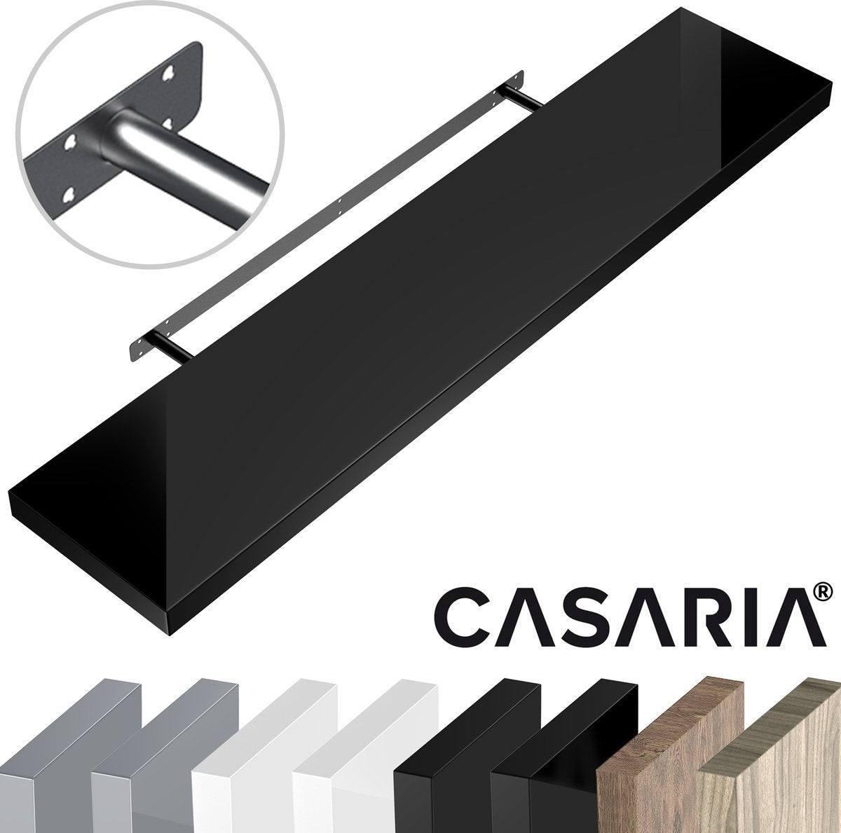 Casaria Wandplank Zwevend - 90 cm 15kg Belastbaar - Eiken