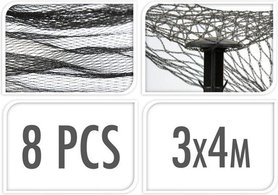 ProGarden Vijverafdeknet - 4x3 m - zwart